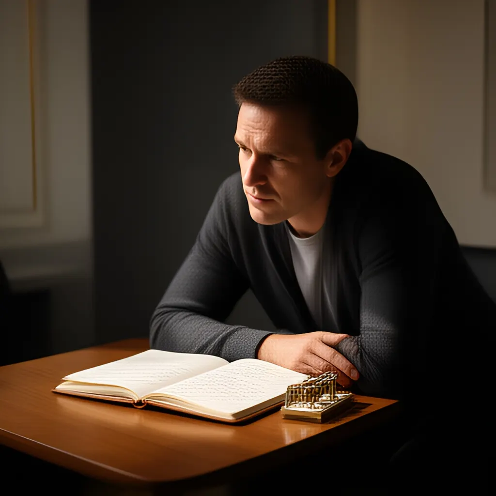 Editorial photograph of a founder listening carefully to a customer across a small meeting table with an open notebook and a real product sample, natural candid wide composition. Supports the section "The first result is not the decision" in "When Should a Founder Repeat a Growth Experiment?".