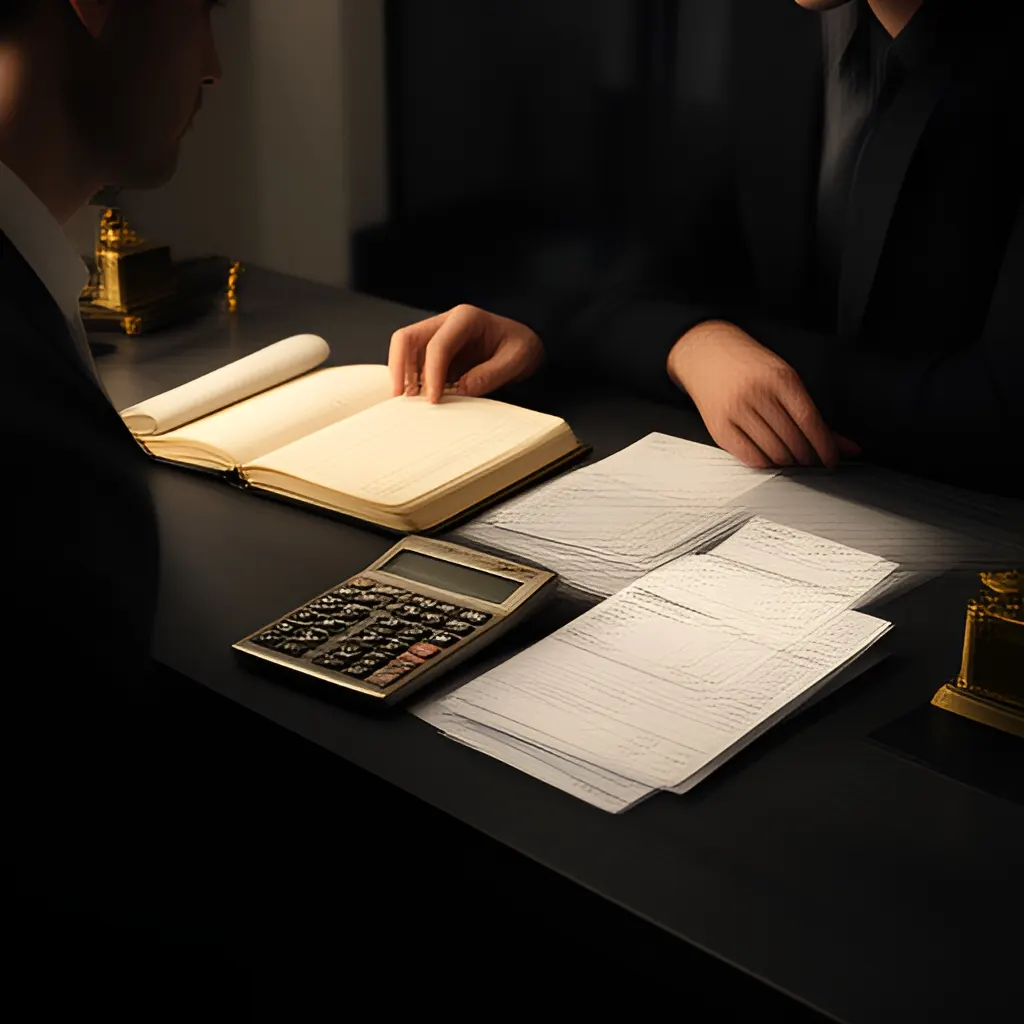 Editorial photograph of a founder at a real worktable comparing a paper ledger, a calculator and a few invoices in a quiet, naturally lit office, photographed in a wide establishing composition. Supports the section "Treat repeated lateness as a system risk" in "How to Manage a Critical Supplier Who Keeps Missing Deadlines".