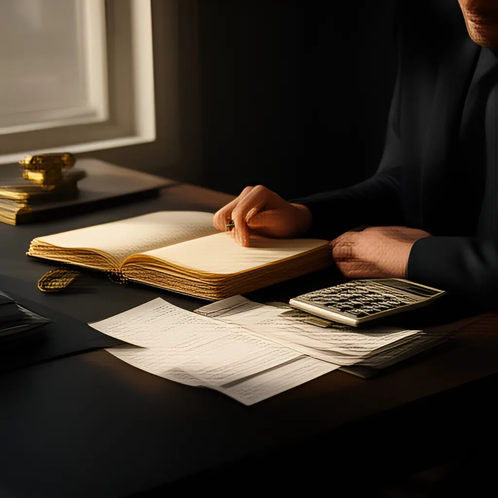 Editorial photograph of a founder at a real worktable comparing a paper ledger, a calculator and a few invoices in a quiet, naturally lit office, photographed in a wide establishing composition. Supports the section "Verify the metric first" in "How to Reduce Customer Acquisition Cost When It Keeps Rising".