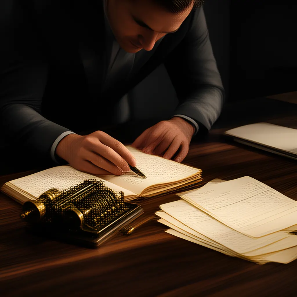 Editorial photograph of a founder at a real worktable comparing a paper ledger, a calculator and a few invoices in a quiet, naturally lit office, photographed in a wide establishing composition. Supports the section "Identify what is failing" in "Pivot or Persist? A Decision Framework for Founders".