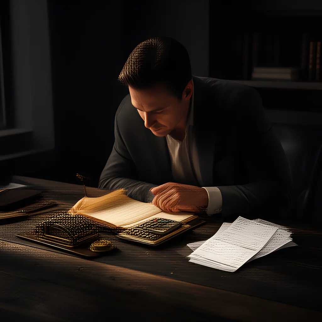 Editorial photograph of a founder at a real worktable comparing a paper ledger, a calculator and a few invoices in a quiet, naturally lit office, photographed in a wide establishing composition. Supports the section "Your Burn Rate Is Not a Number. It Is a Decision System" in "Your Burn Rate Is Not a Number. It Is a Decision System".